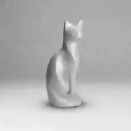 Graceful Sitting Cat Urn - White